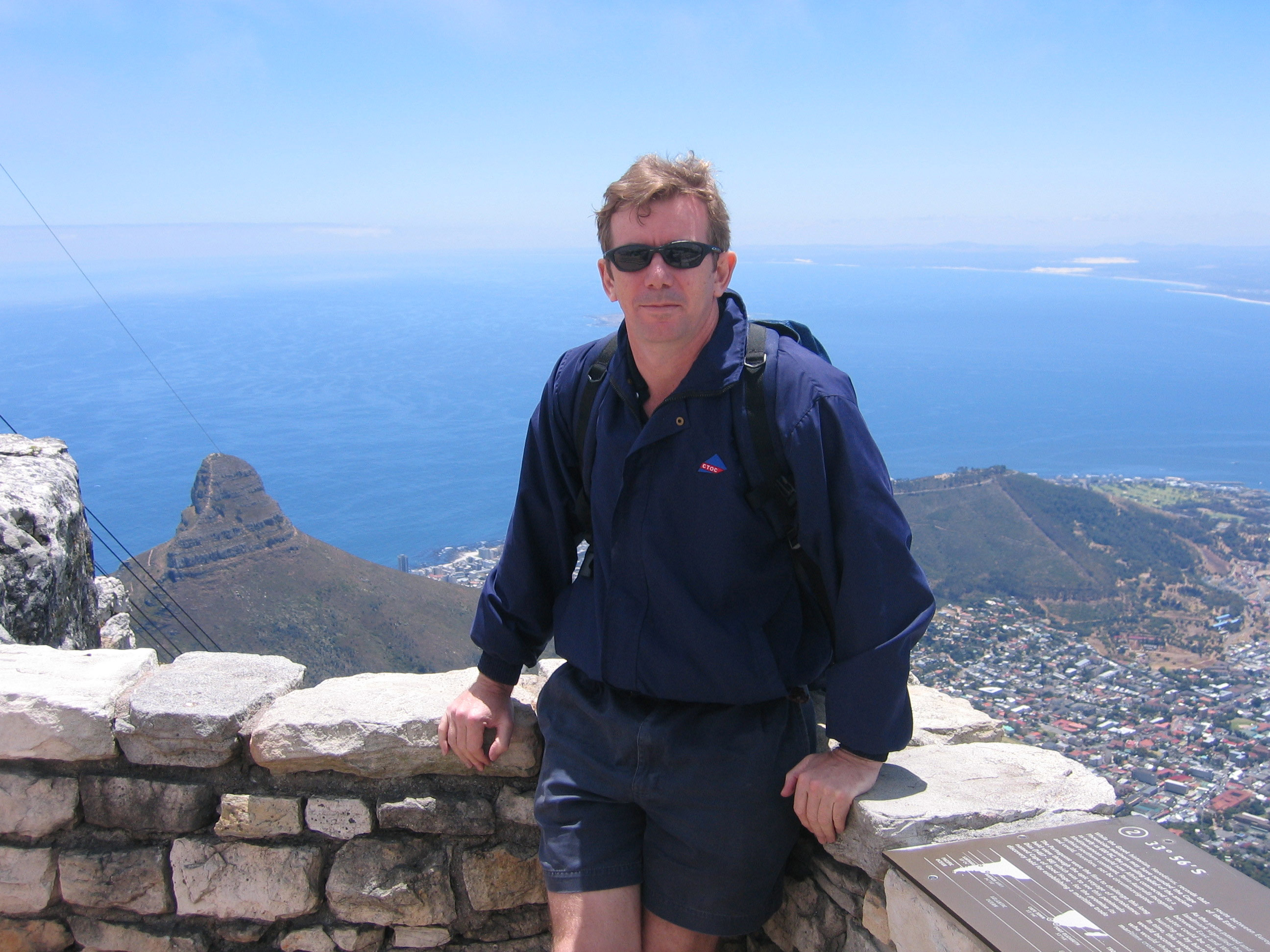 Paul, atop Table Mountain, during a recent holiday to Cape Town, South Africa.